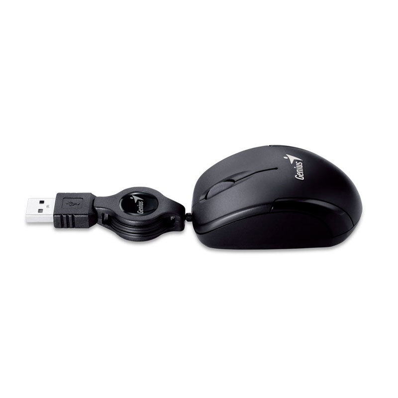 Mouse Genius Traveler V2, USB, Óptico, 3 botones, Ambidiestro, Cable Negro-31010125100 Comgrap Store