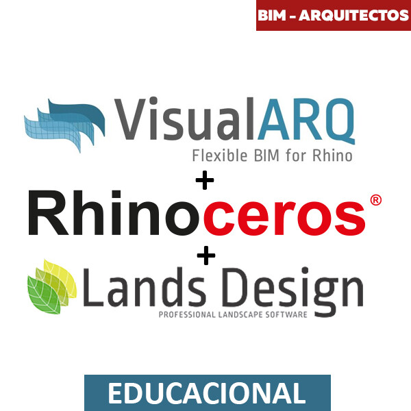 Rhino + VisualARQ + Lands Design – licencia perpetua educacional