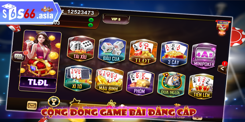 Top những game đánh bài đổi thưởng tại S66: baccarat, xì dách, poker,...